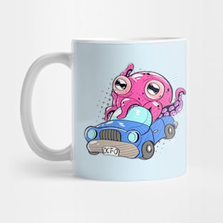 Cute Octopus In Car Funny Octopus Kids Mug